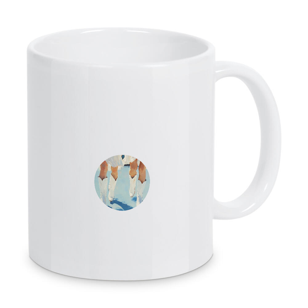 Tasse "Weiße Stiefel" artboxONE - Menschen,Fashion - Weiße stiefel,Cowboystiefel,Mädchen,Mädchen,Geschenk für sie,Stiefel
