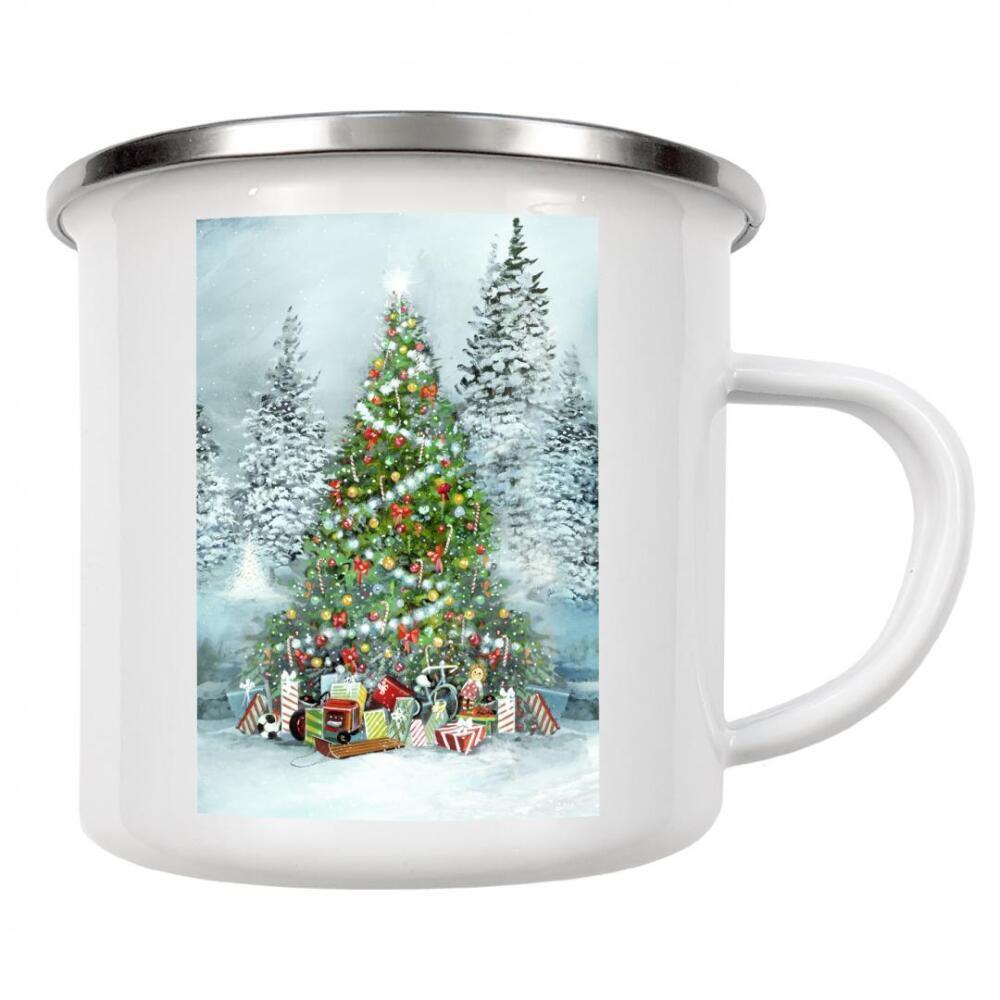 Emaille Tasse "Unter dem Baum" artboxONE - Weihnachten - Baum,Geschenke,Weihnachten,Feiertag