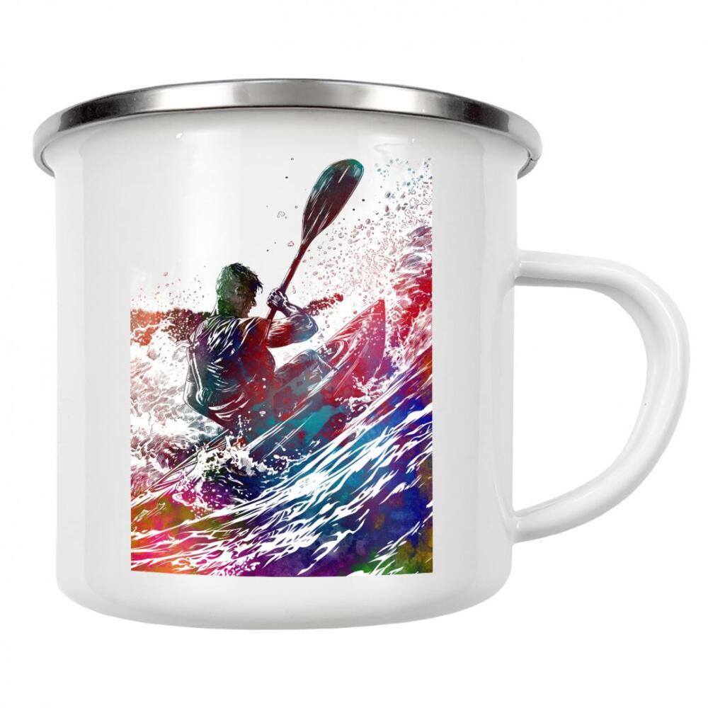 Emaille Tasse "Kajaksport Kunst E" artboxONE - Sport,Sport / Motivation - Kajak,Kajakfahren,Wasser,Sport,Rennen,Vektor