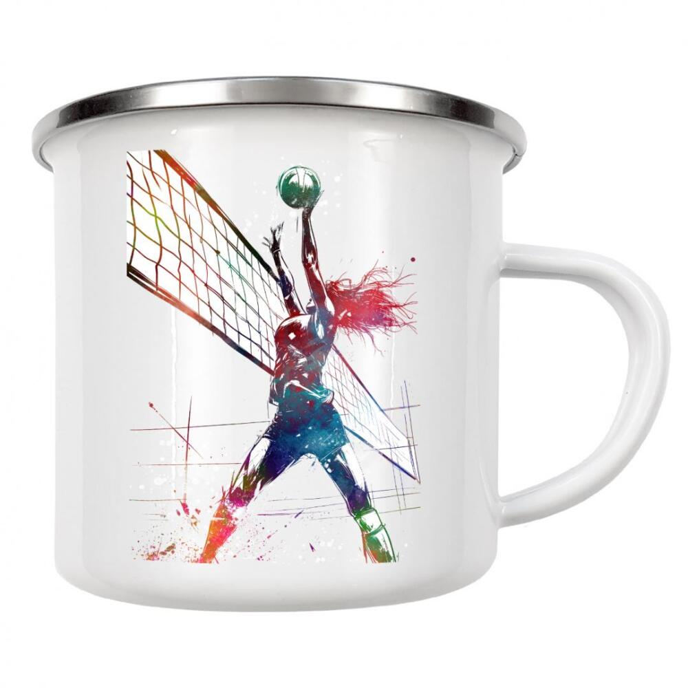 Emaille Tasse "Volleyballsportkunst C" artboxONE - Sport,Sport / Motivation - Volleyball,Volleyballspieler,Sport,Spiel,Spieler