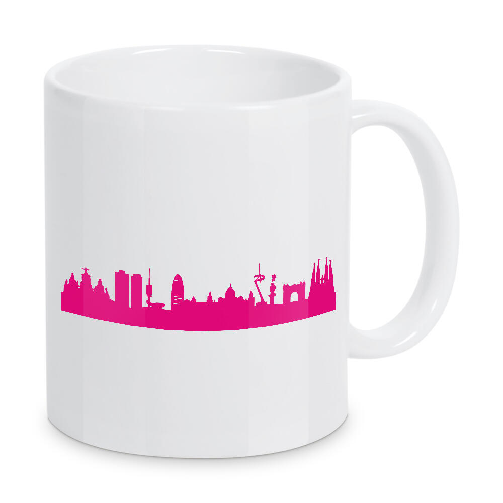 Tasse "Barcelona04 Skyline Pink Print monochrome" artboxONE - Städte,Abstrakt,Architektur,Städte / Barcelona