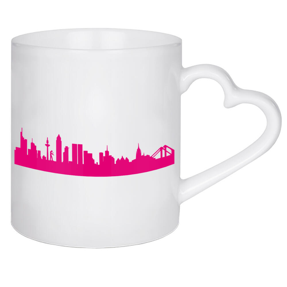 Herztasse "Frankfurt 04 Pink Skyline Print monochrome" artboxONE - Städte,Abstrakt,Architektur,Städte / Frankfurt