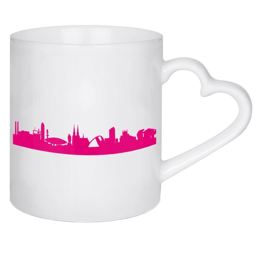 Herztasse "Eindhoven 04 Pink Skyline Print monochrome" artboxONE - Städte,Abstrakt,Architektur,Städte / Weitere
