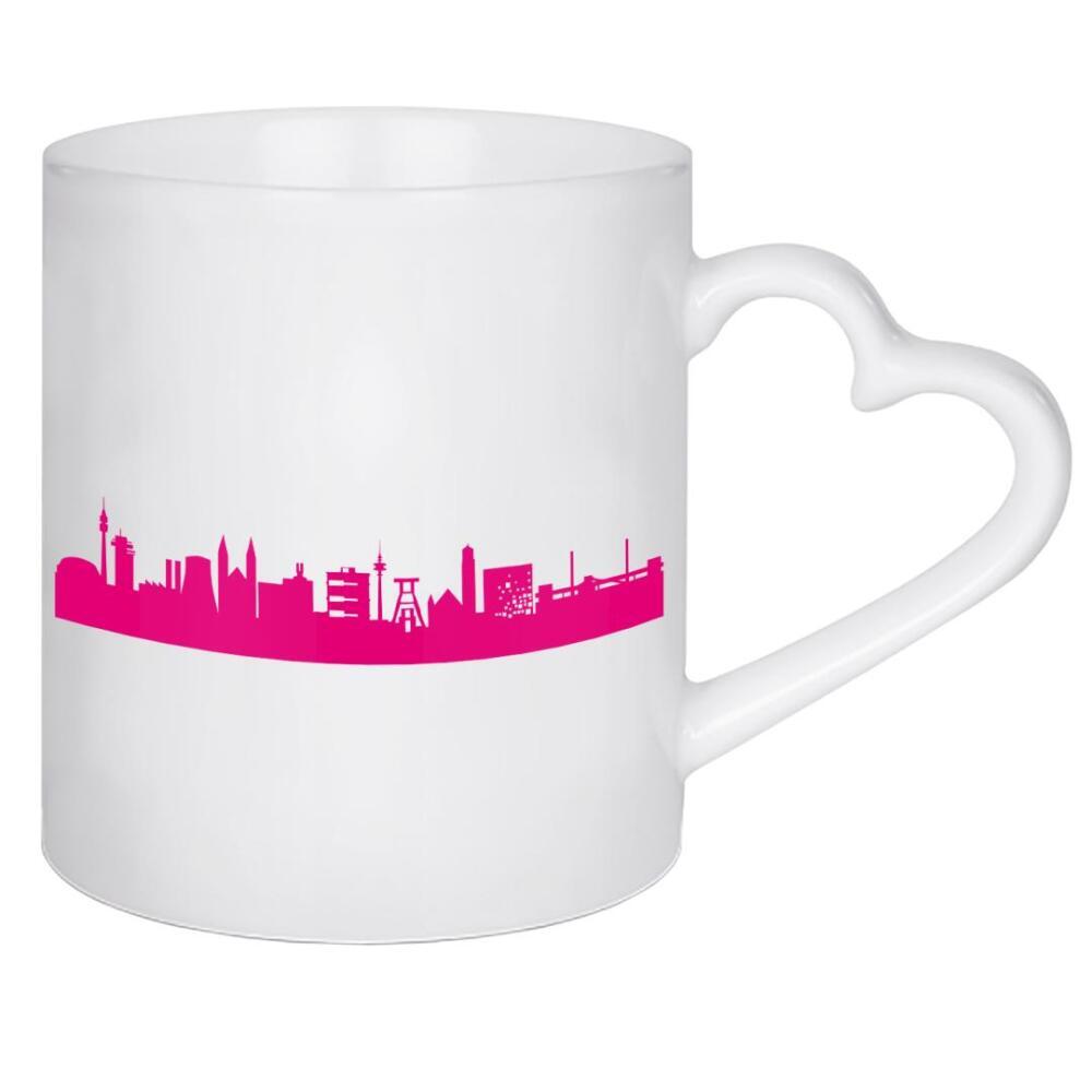 Herztasse "Ruhrpott 04 Pink Skyline Print monochrome" artboxONE - Städte,Abstrakt,Architektur,Städte / Weitere
