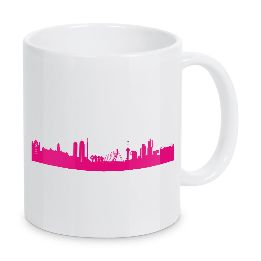 Tasse "Rotterdam 04 Pink Skyline Print monochrome" artboxONE - Städte,Abstrakt,Architektur,Städte / Weitere