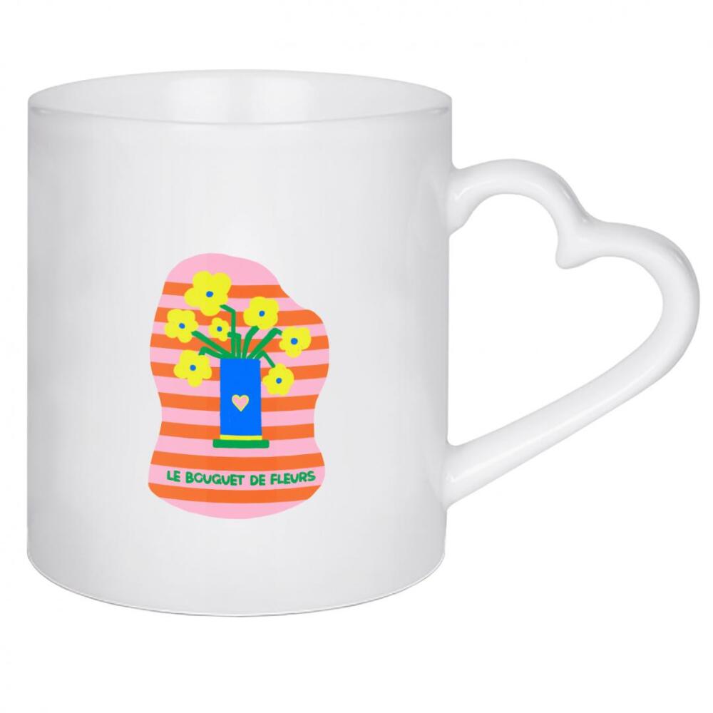 Herztasse "Bouquet voller Freude" artboxONE - Typografie,Natur,Floral