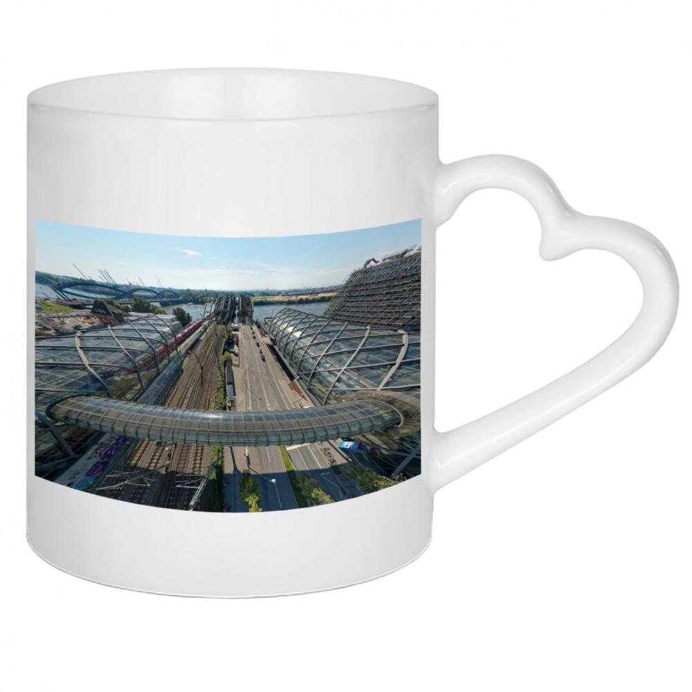 Herztasse "Station&Rails to Brigde - Hamburg" artboxONE - Städte,Städte / Hamburg,Reise,Architektur,Reise / Länder
