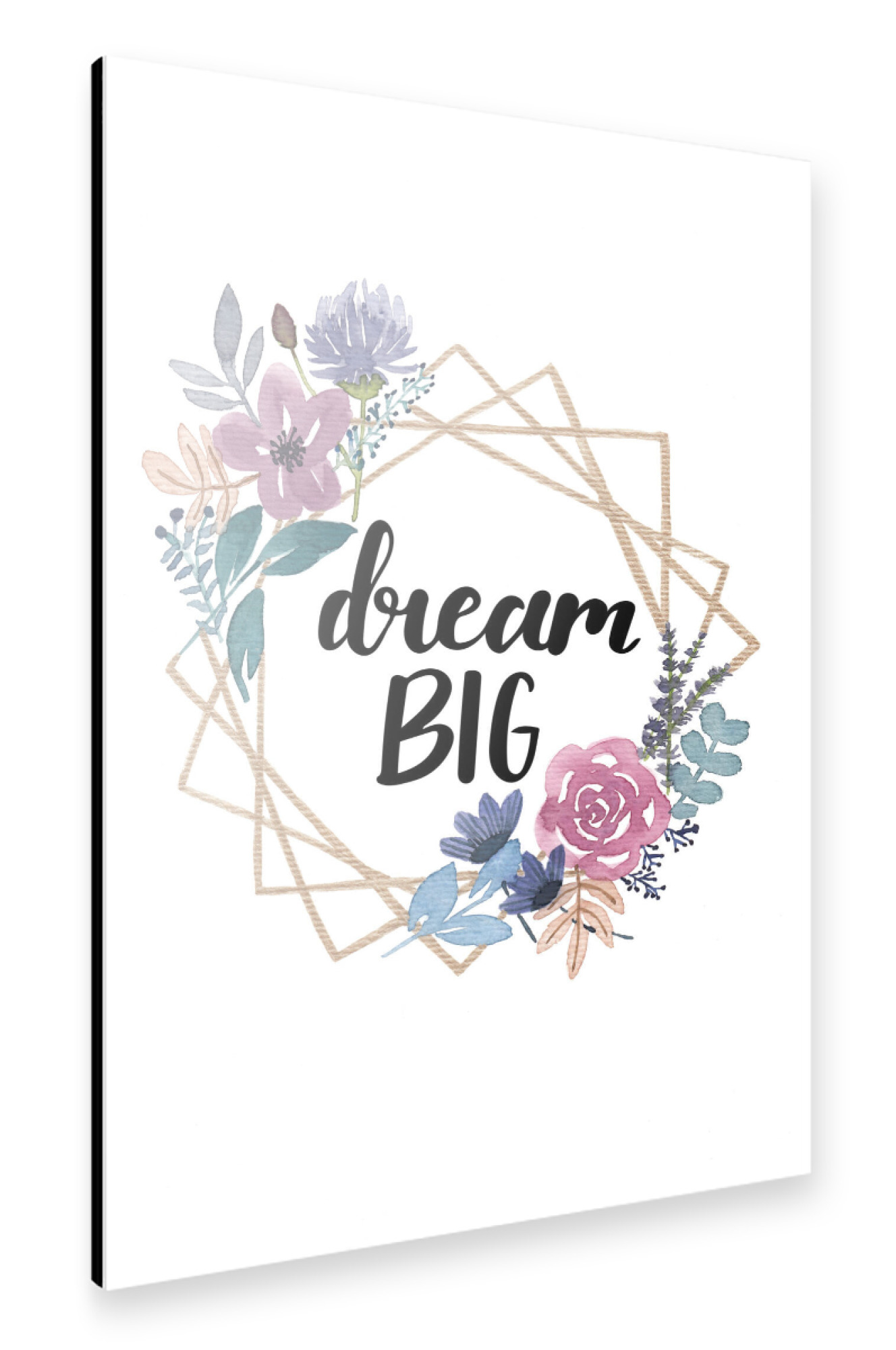 Alu-Dibond "Dream Big Floral Wreath" 75x50 cm artboxONE