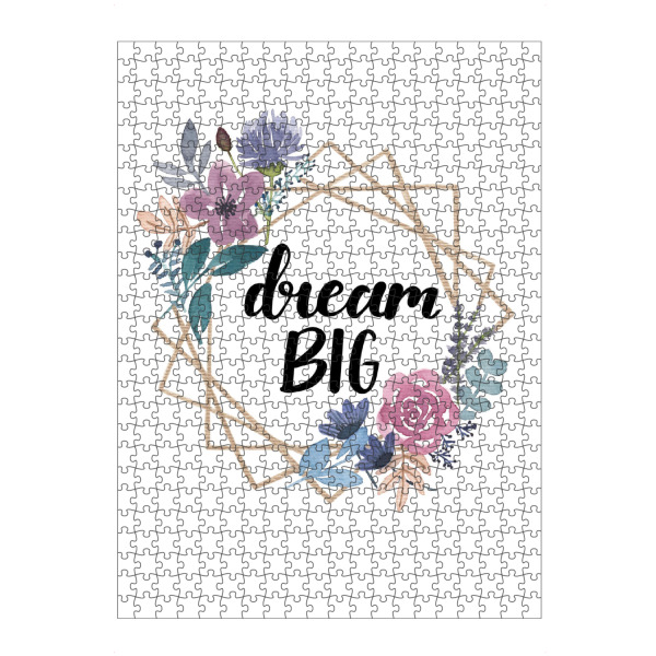 artboxONE Puzzle "Dream Big Floral Wreath" artboxONE - Typografie,Floral,Geometrie