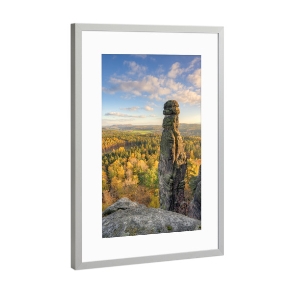 Poster mit Rahmen Silber "Barbarine im Herbst" artboxONE - Natur,Reise
