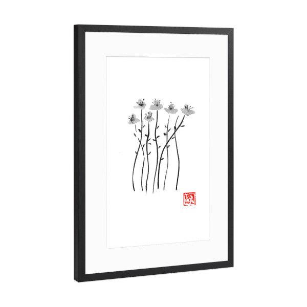 Poster mit Rahmen Schwarz (Metallic) "Tiges" artboxONE - Natur,Floral