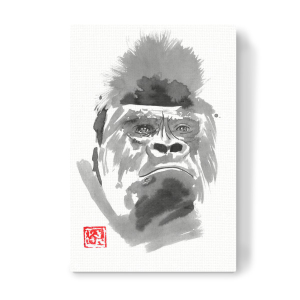 Leinwandbild "Gorilla unhappy" artboxONE - Tiere - Gorilla,Sumie,Japan,Animal,Tier,Portrait,Affe,Monkey