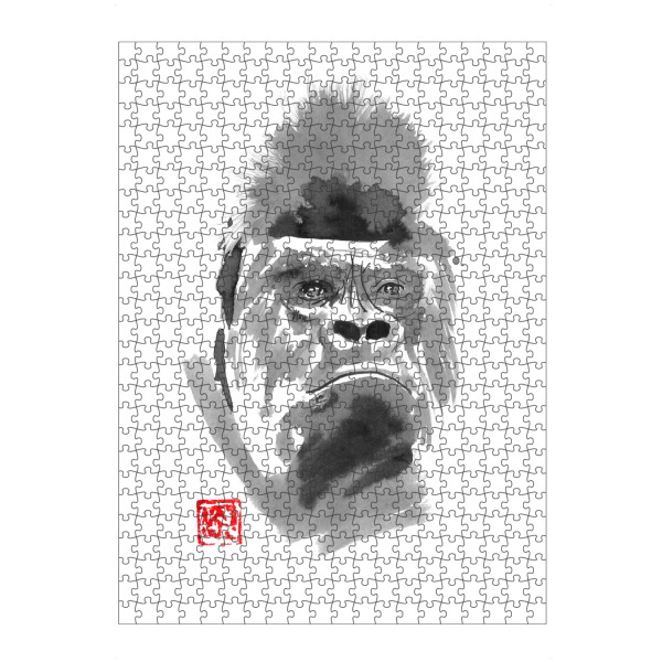 artboxONE Puzzle "Gorilla unhappy" artboxONE - Tiere - Gorilla,Sumie,Japan,Animal,Tier,Portrait,Affe,Monkey - Bild gorilla