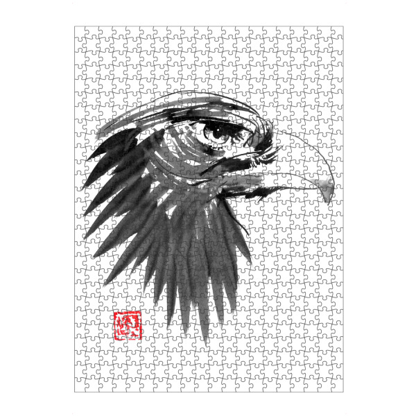 artboxONE Puzzle "Eagle" artboxONE - Tiere - Eagle,Sumie,Japan,Adler,Portrait,Tier,Animal,Vogel,Bird,Schwarzweiß,Blackandwhite - Bild eagle