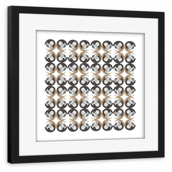 Poster mit Rahmen schwarz "Abstract pattern GoldGrey" artboxONE - Abstrakt,Geometrie