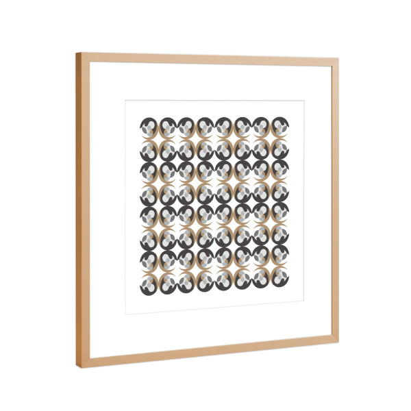 Poster mit Rahmen Kupfer "Abstract pattern GoldGrey" artboxONE - Abstrakt,Geometrie
