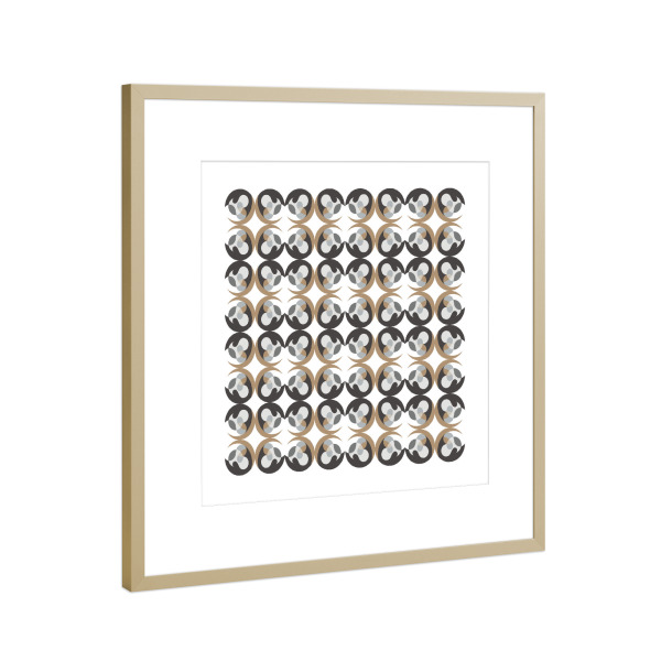 Poster mit Rahmen Gold "Abstract pattern GoldGrey" artboxONE - Abstrakt,Geometrie