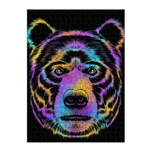 Puzzle Ravensburger "Bear colorful" artboxONE - Tiere,Abstrakt - Grizzly,Bear,Beast,Animal,Tier,Bär,Portrait,Colorful,Bunt,Abstract,Abstrakt
