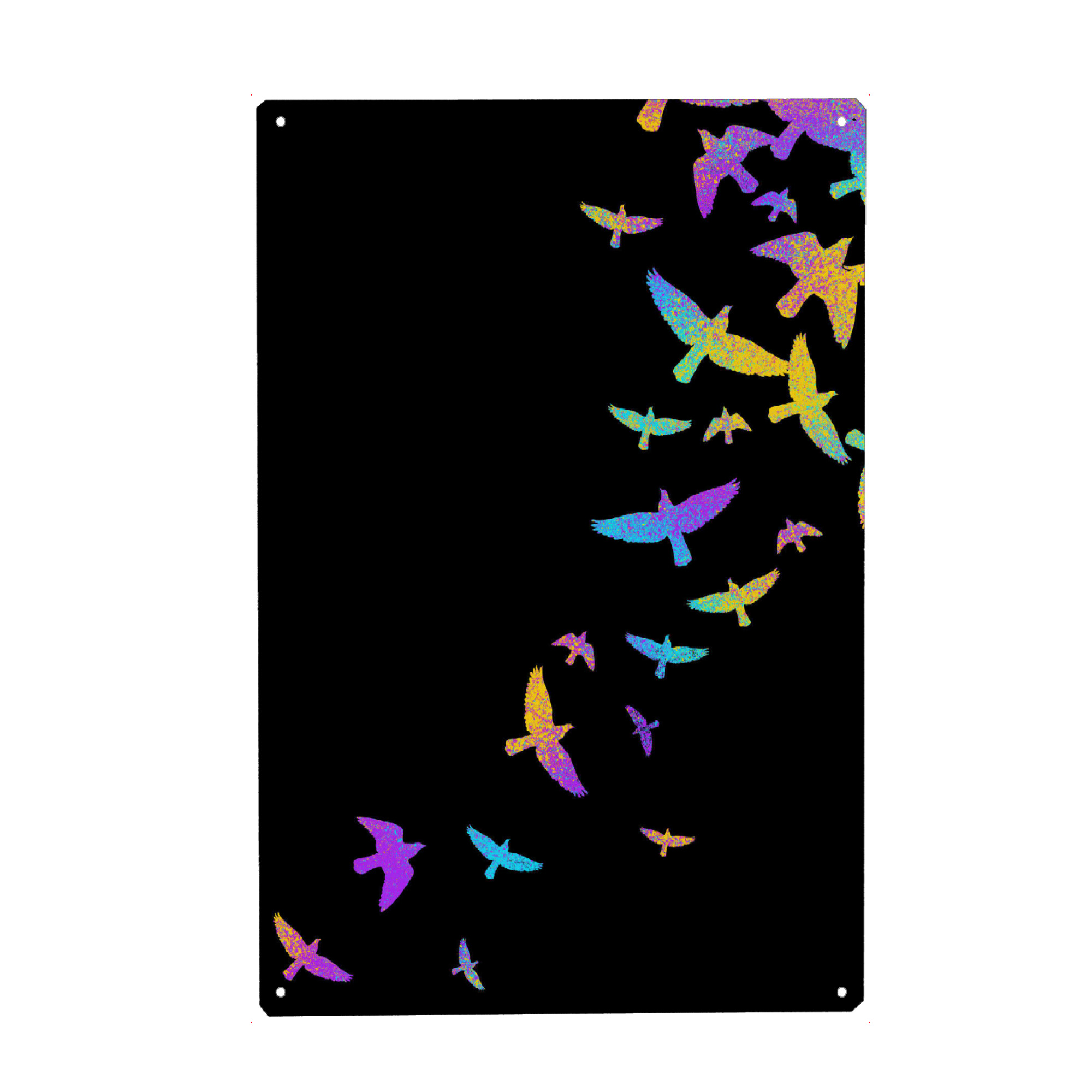 Metall Poster "Birds colorful" artboxONE - Tiere,Abstrakt - Birds,Bird,Pattern,Vögel,Natur,Nature,Abstract,Abstrakt,Colorful,Bunt - Blechschild