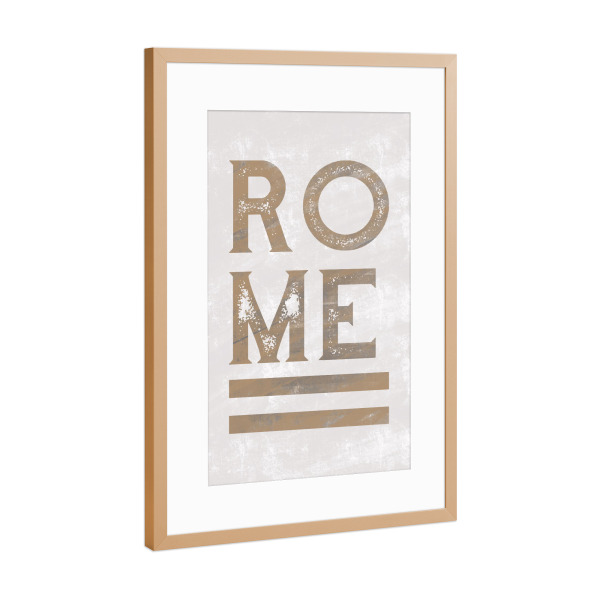 Poster mit Rahmen Kupfer "Rome minimal" artboxONE - Städte,Typografie,Städte / Rom