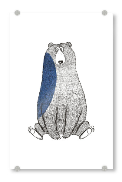 Acrylglasbild "Blue bear" artboxONE - Für Kinder,Tiere