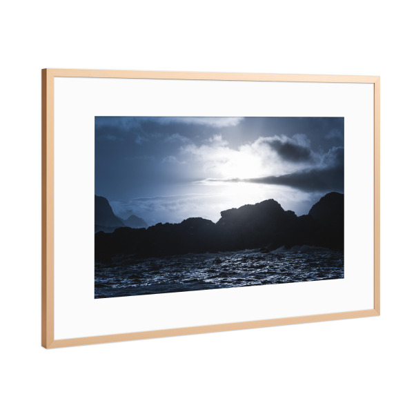 Poster mit Rahmen Kupfer "Sunset in Blue" artboxONE - Natur