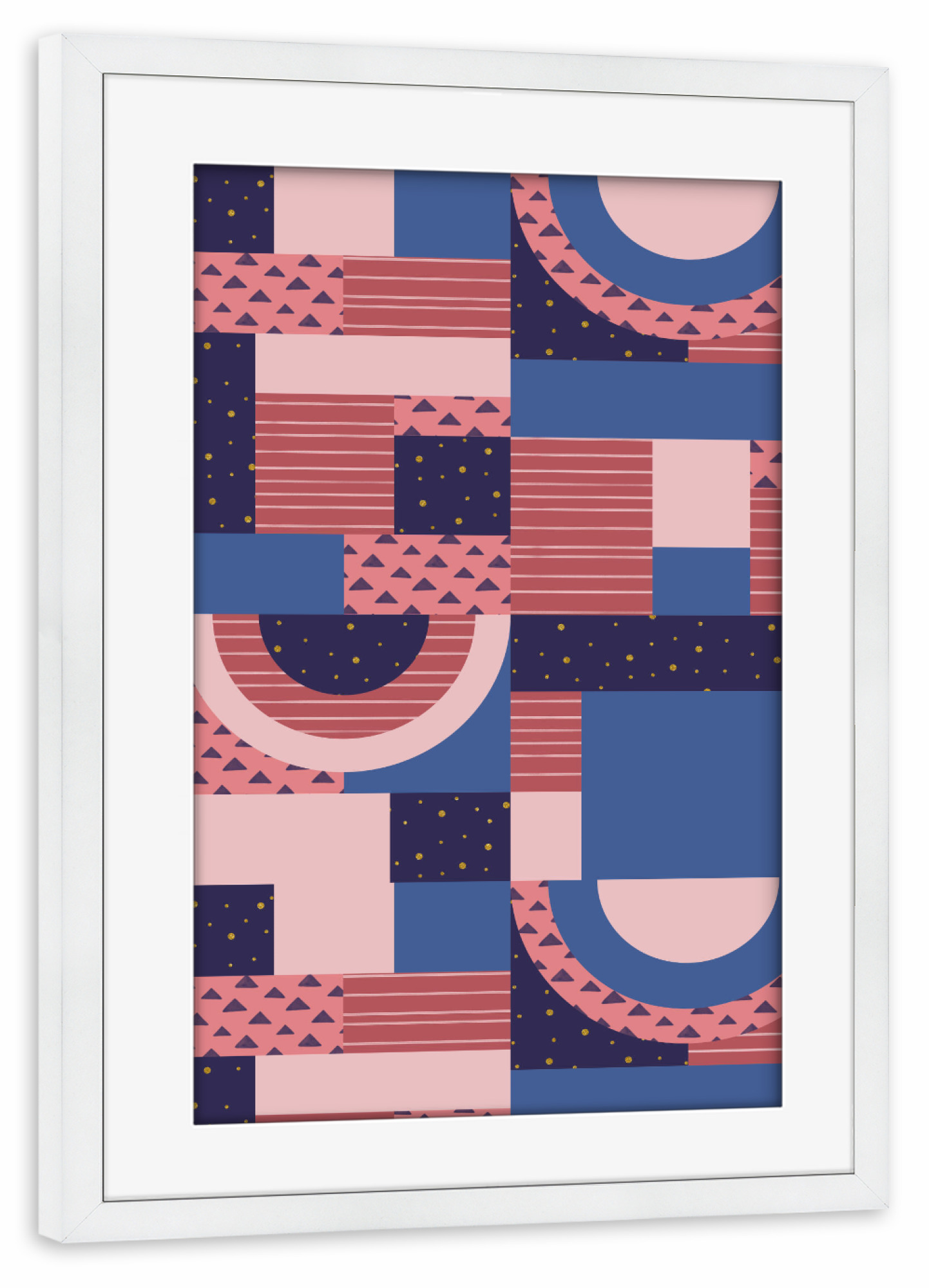 Poster mit Rahmen weiß "Unconventional Xmas Quilt" artboxONE - Weihnachten