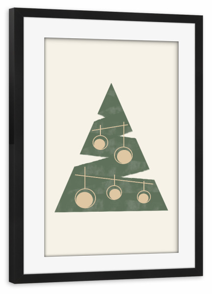 Poster mit Rahmen schwarz "Minimal Natale" artboxONE - Geometrie,Weihnachten