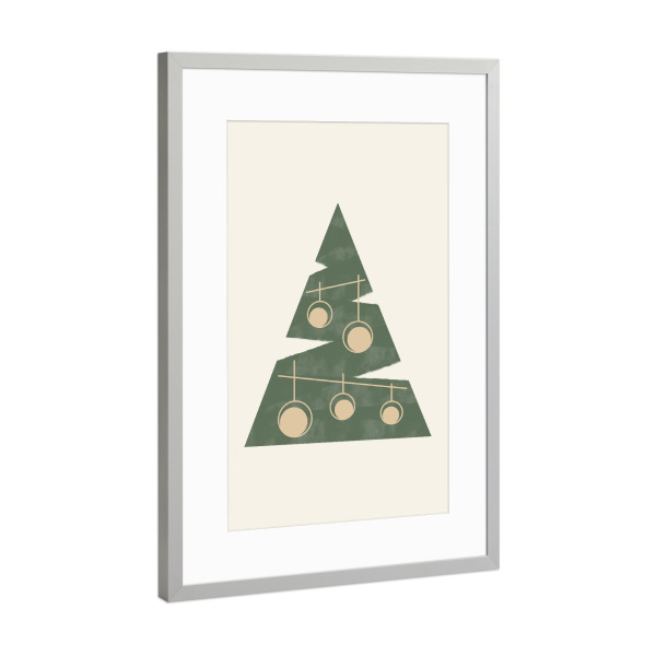 Poster mit Rahmen Silber "Minimal Natale" artboxONE - Geometrie,Weihnachten