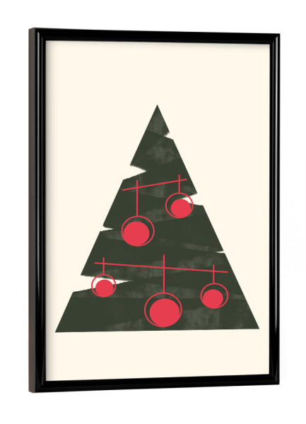 Poster mit schwarzem Rahmen "Minimal Christmas" artboxONE - Geometrie,Weihnachten