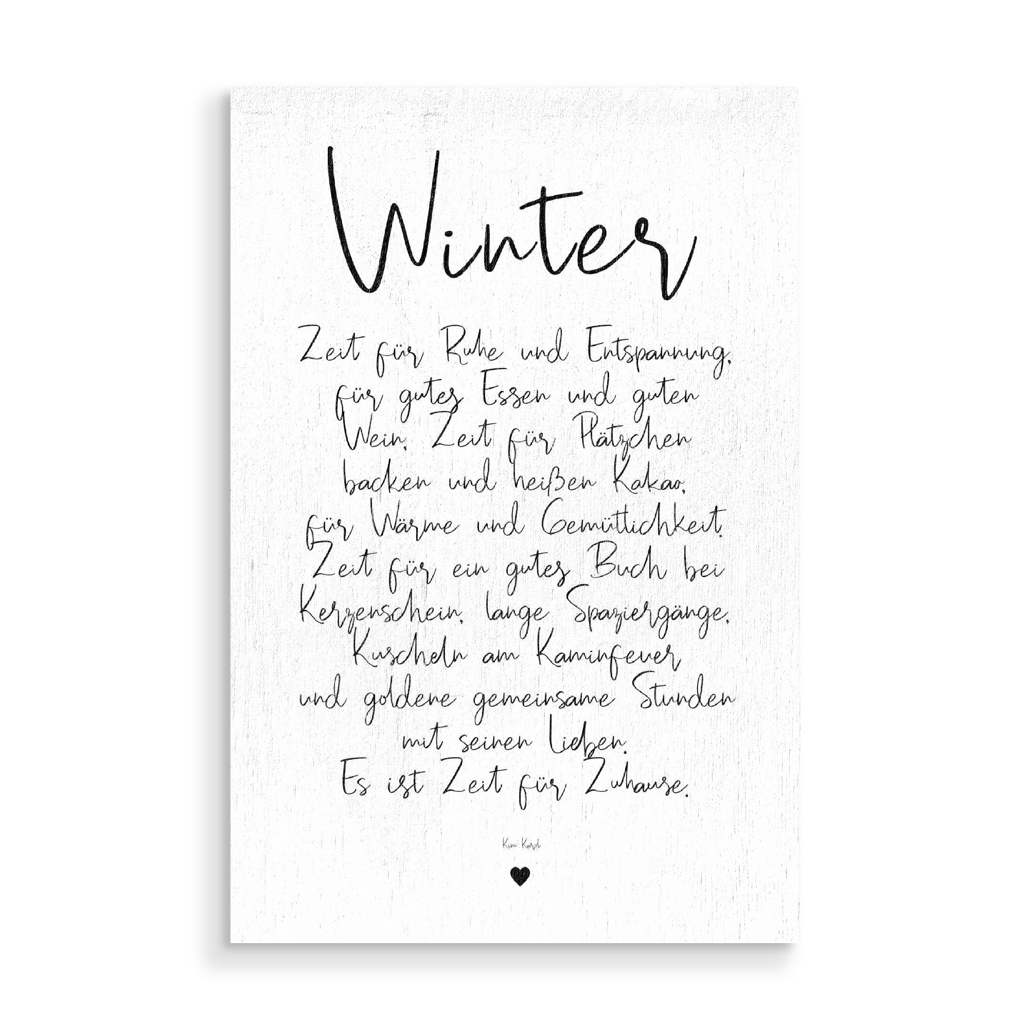 Holzbild "Goldene Stunden im Winter" artboxONE - Typografie,Natur,Liebe