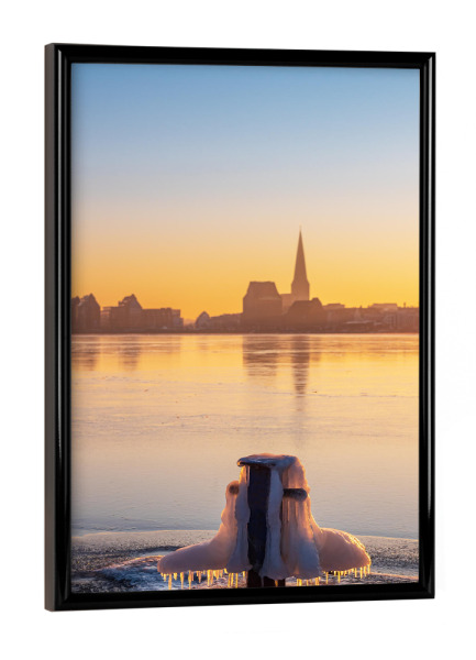 Poster mit schwarzem Rahmen "Ausblick über die Warnow" artboxONE - Natur,Reise,Architektur,Städte / Weitere