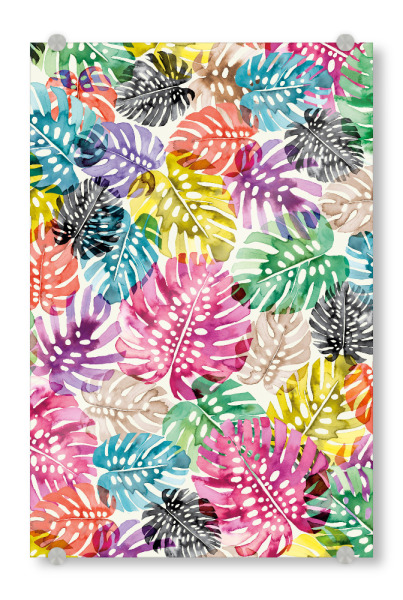Acrylglasbild "Tropical Monstera Leaves" artboxONE - Natur,Floral,Abstrakt,Städte / Rio de Janeiro