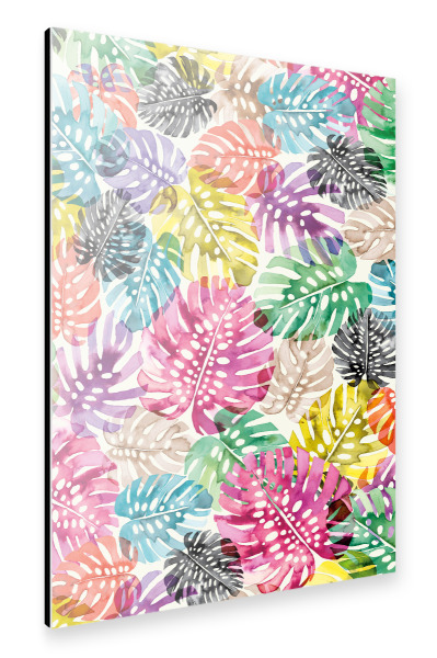 Alu-Dibond "Tropical Monstera Leaves" 30x20 cm artboxONE