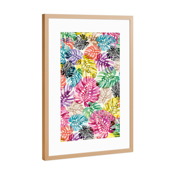 Poster mit Rahmen Kupfer "Tropical Monstera Leaves" artboxONE - Natur,Floral,Abstrakt,Städte / Rio de Janeiro