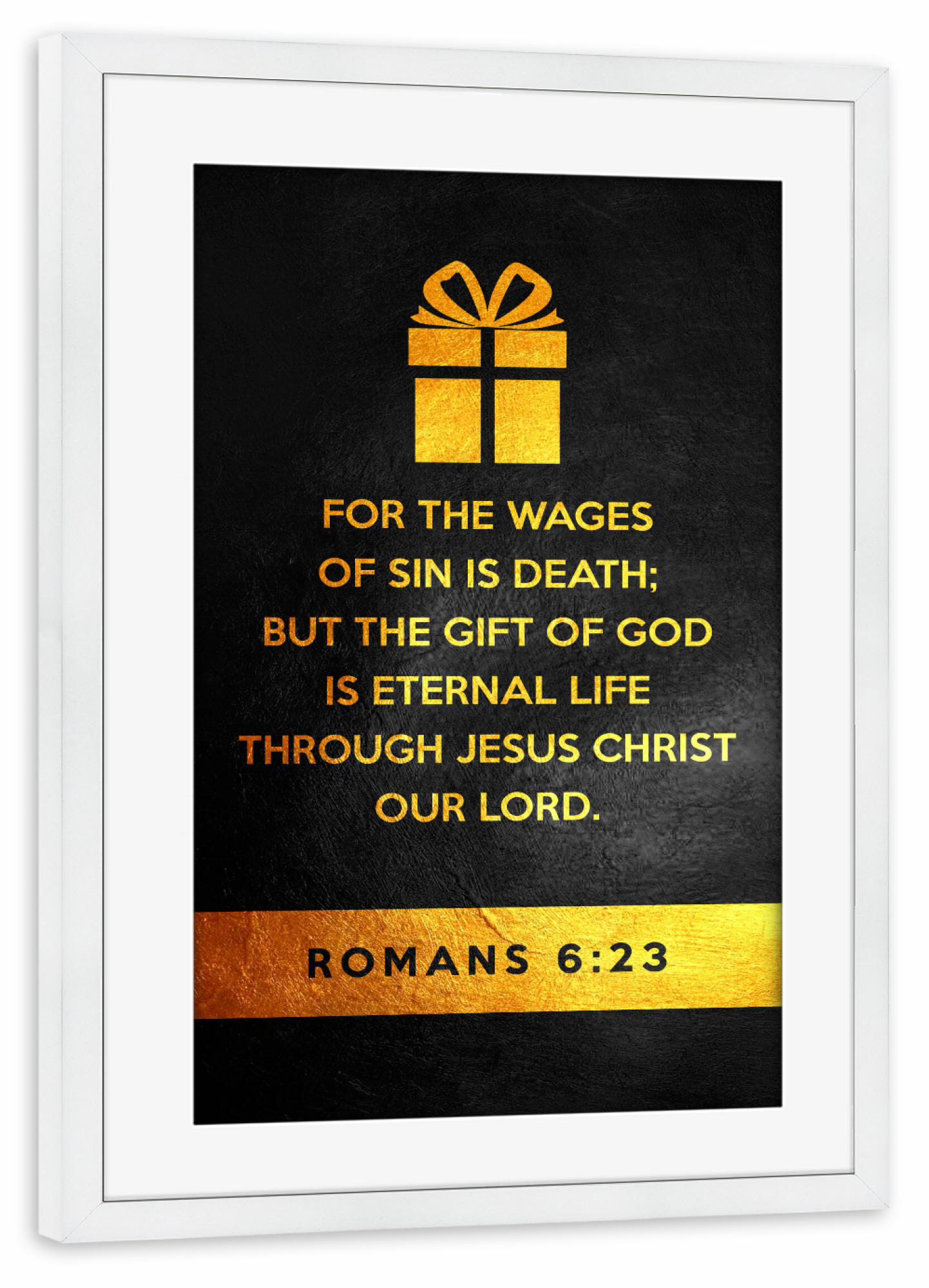 Poster mit Rahmen weiß "Romans 6:23" artboxONE - Typografie,Liebe