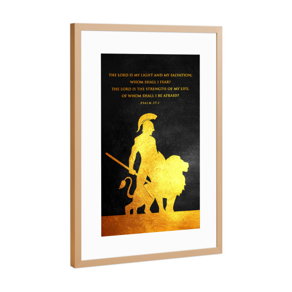 Poster mit Rahmen Kupfer "Psalm 27:1 version 3" artboxONE - Typografie,Tiere,Männer