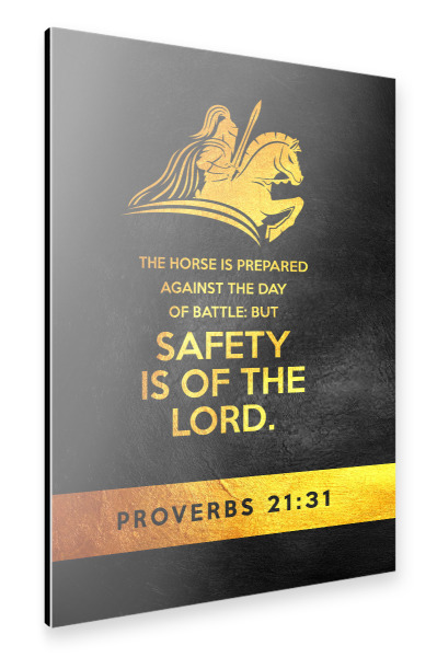 Alu-Dibond "Proverbs 21:31" 30x20 cm artboxONE