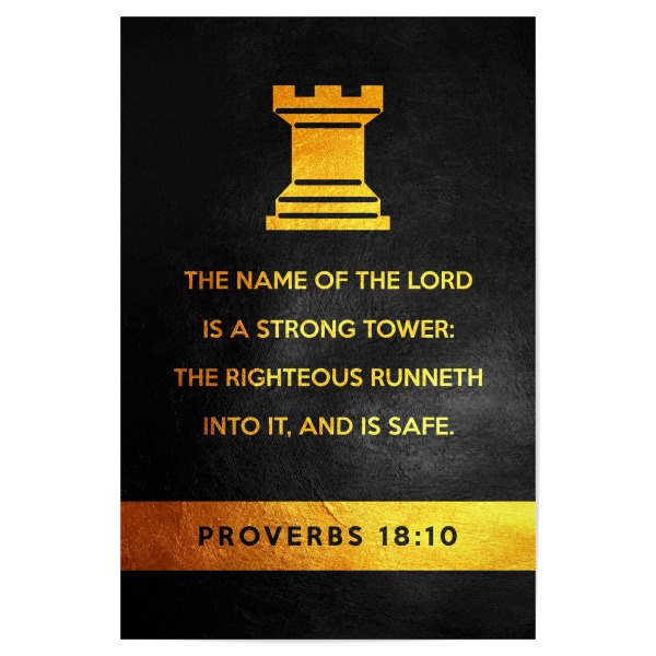 Poster 30x20 cm "Proverbs 18:10" artboxONE - Typografie