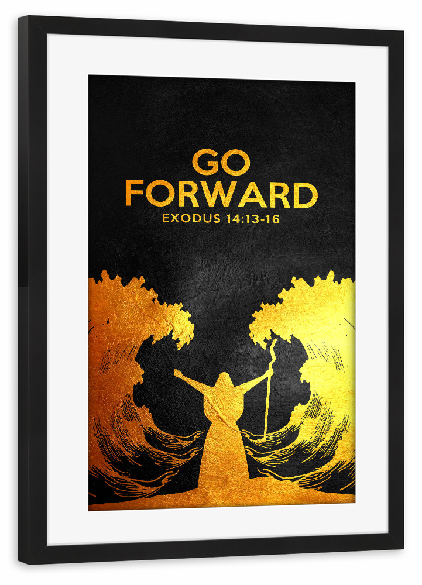Poster mit Rahmen schwarz "Go Forward" artboxONE - Typografie,Menschen,Männer