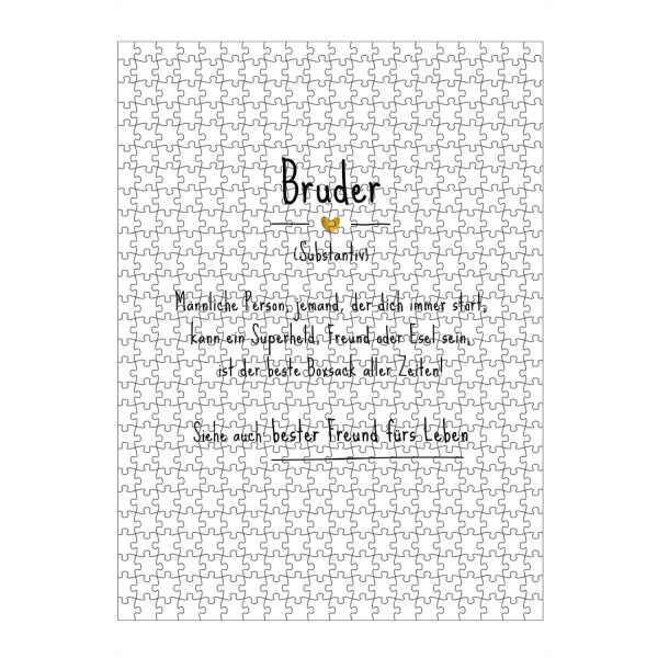 Puzzle Ravensburger "Bruder | Definition (DE)" artboxONE - Typografie,Für Kinder,Schwarzweiß,Liebe,Lustig