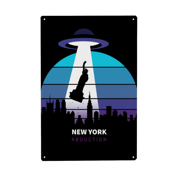 Metall Poster "Statue of liberty abducted" artboxONE - Städte,Städte / New York,Fiktion