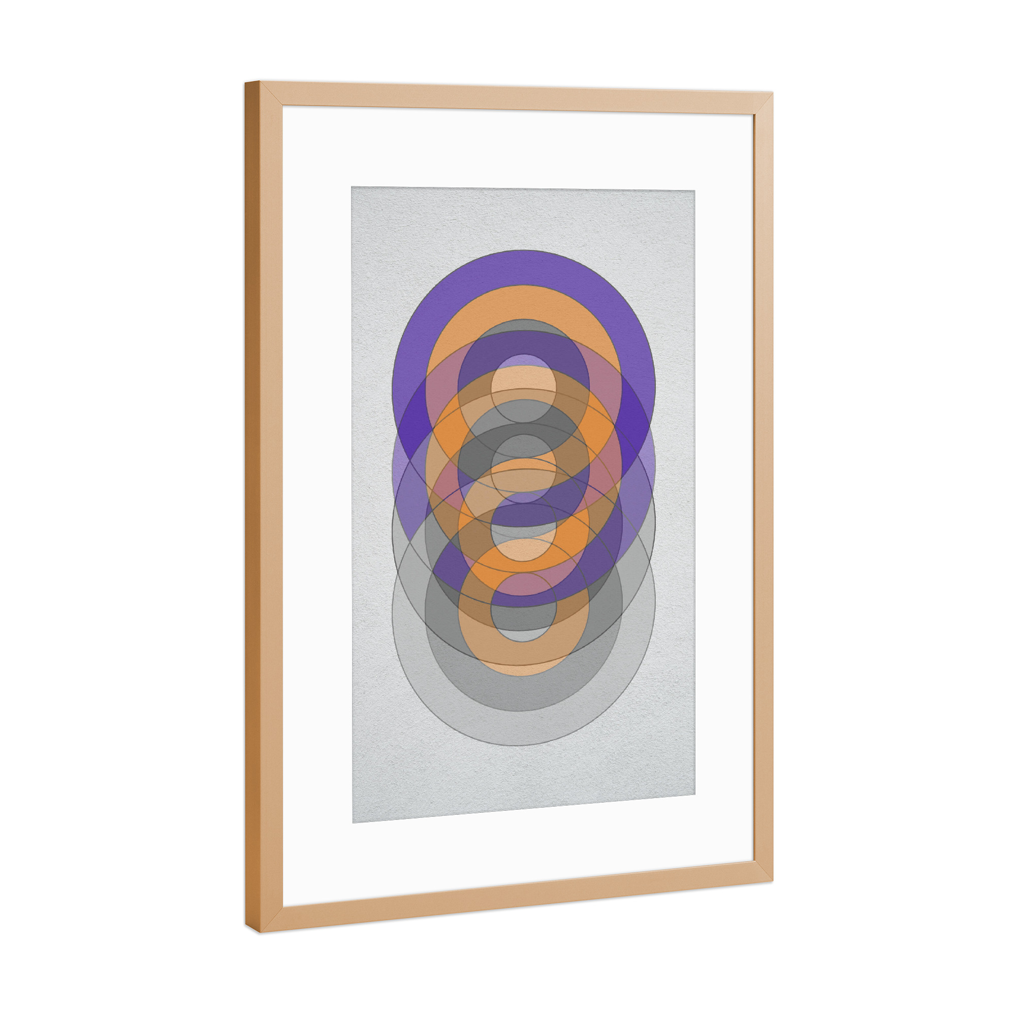 Poster mit Rahmen Kupfer "Circle Fade" artboxONE - Typografie,Abstrakt,Geometrie,Buchstaben / O