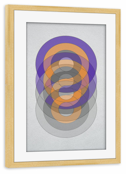 Poster mit Rahmen kiefer "Circle Fade" artboxONE - Typografie,Abstrakt,Geometrie,Buchstaben / O