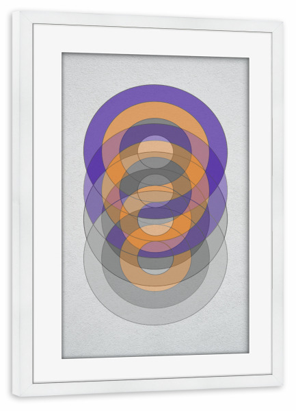 Poster mit Rahmen weiß "Circle Fade" artboxONE - Typografie,Abstrakt,Geometrie,Buchstaben / O