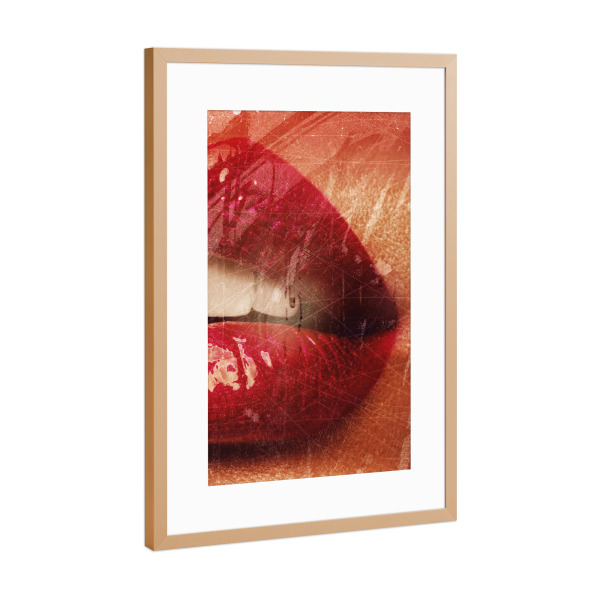 Poster mit Rahmen Kupfer "Female mouth I" artboxONE - Menschen