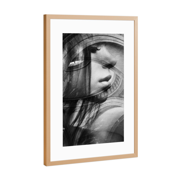 Poster mit Rahmen Kupfer "Metropolitan Museum" artboxONE - Menschen,Schwarzweiß,Architektur