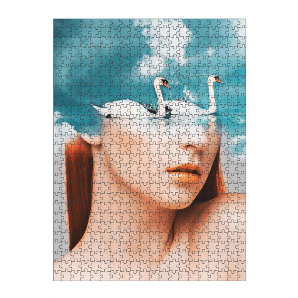 artboxONE Puzzle "Cute swan family" artboxONE - Natur,Tiere,Menschen