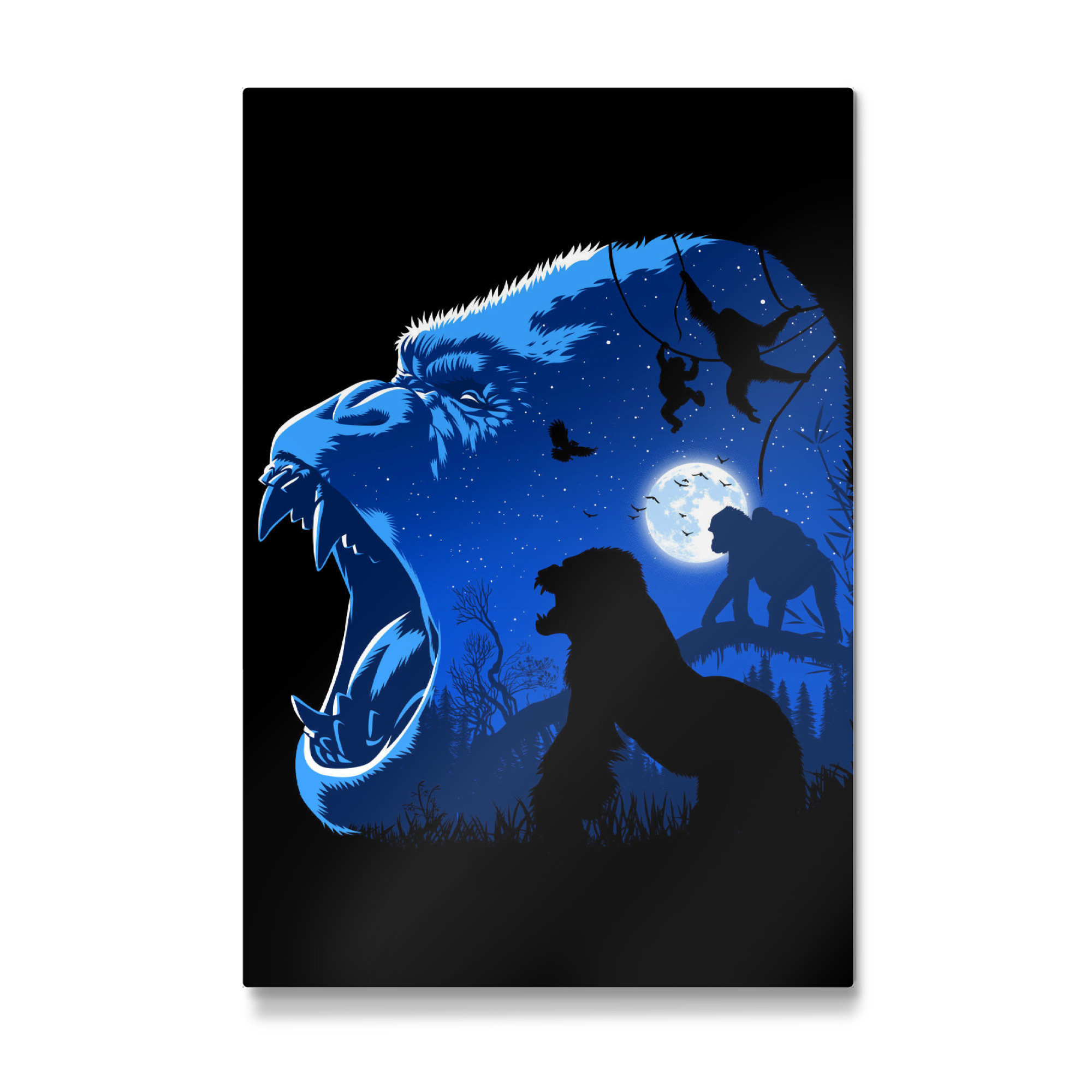 Galerie-Print "Blue Gorilla night" 75x50 cm artboxONE