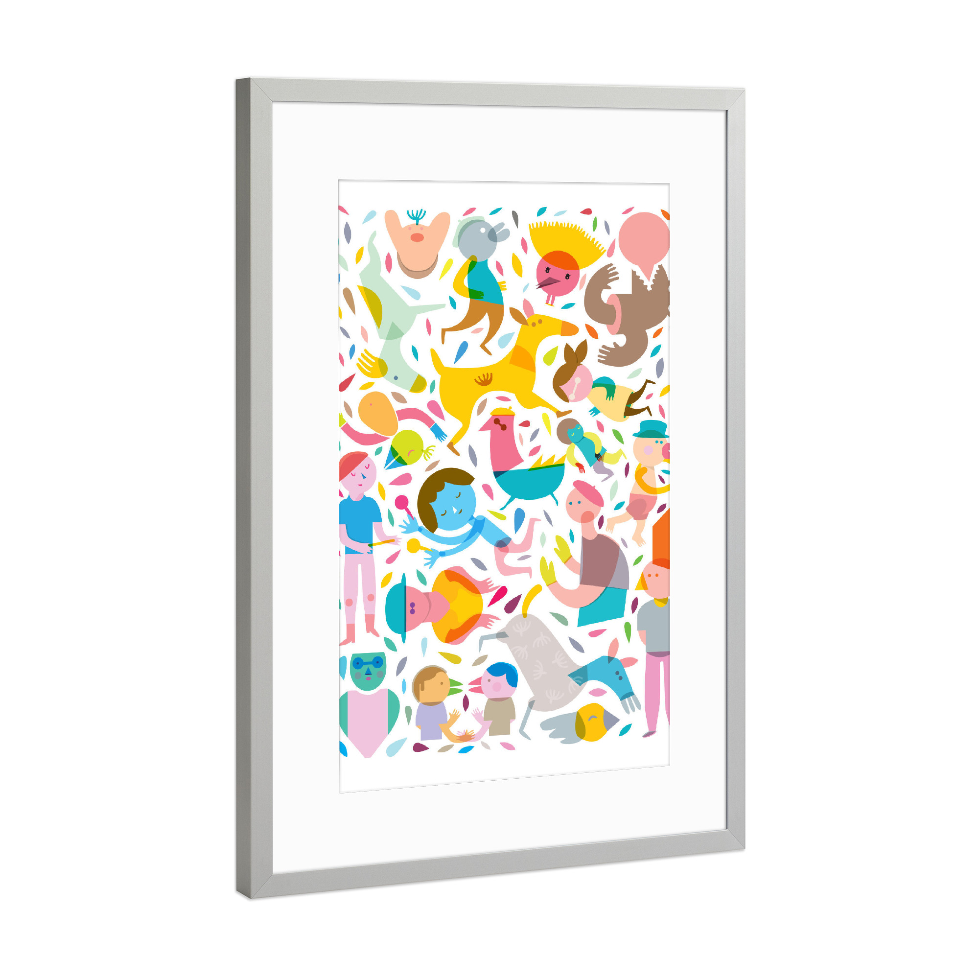 Poster mit Rahmen Silber "Party" artboxONE - Für Kinder,Tiere,Abstrakt